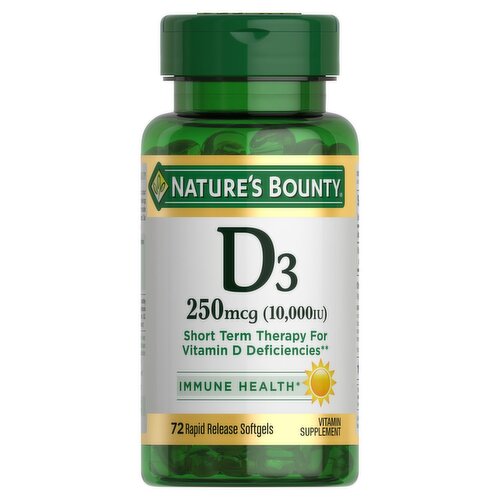 Nature's Bounty Vitamin D3 - 250 mcg (10,000 IU), 72 ct