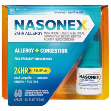 Nasonex 24HR Allergy + Congestion Nasal Spray - 60 sprays (0.34 fl oz)