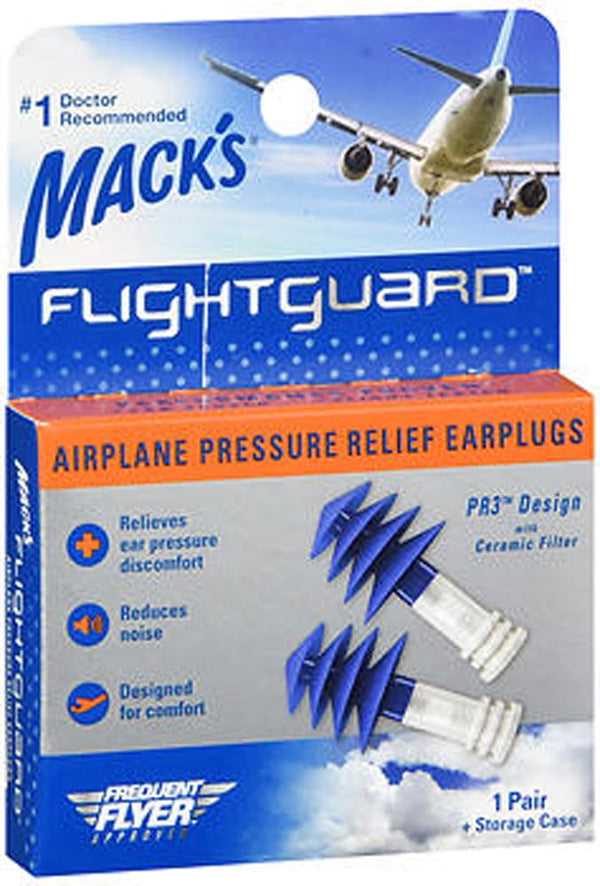 Mack's Flightguard Airplane Pressure Relief Earplugs