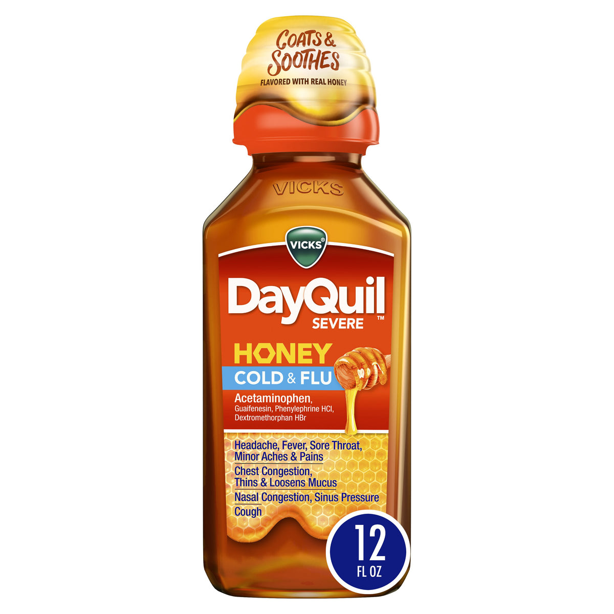 Vicks DayQuil Severe Cold & Flu Liquid - Honey / 12 fl oz (354 mL)
