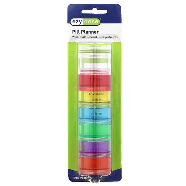 Ezy Dose Weekly Pill Planner with Detachable Compartments