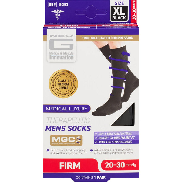 Neo G MGC Therapeutic Mens Socks, Firm 20-30 mmHg