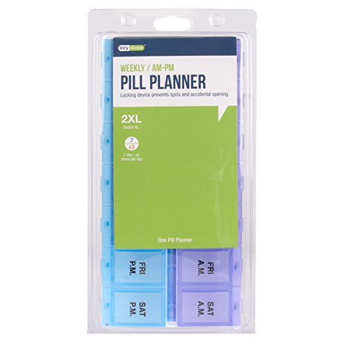 Ezy Dose Weekly AM/PM Pill Planner with Locking Device