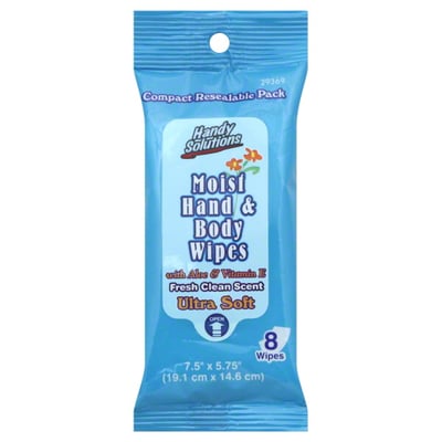 Handy Solutions Hand & Body Wipes, Aloe & Vitamin E