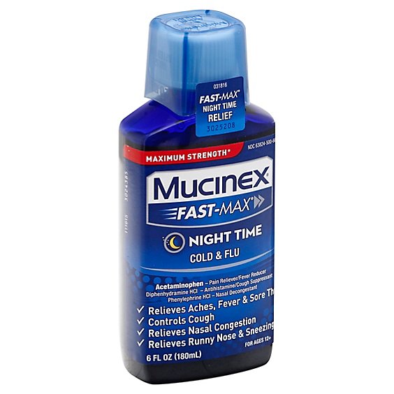 Mucinex Fast-Max Night Time Cold & Flu Liquid