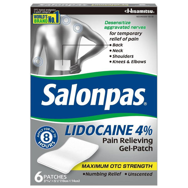 Salonpas Lidocaine 4% Pain Relieving Gel-Patch