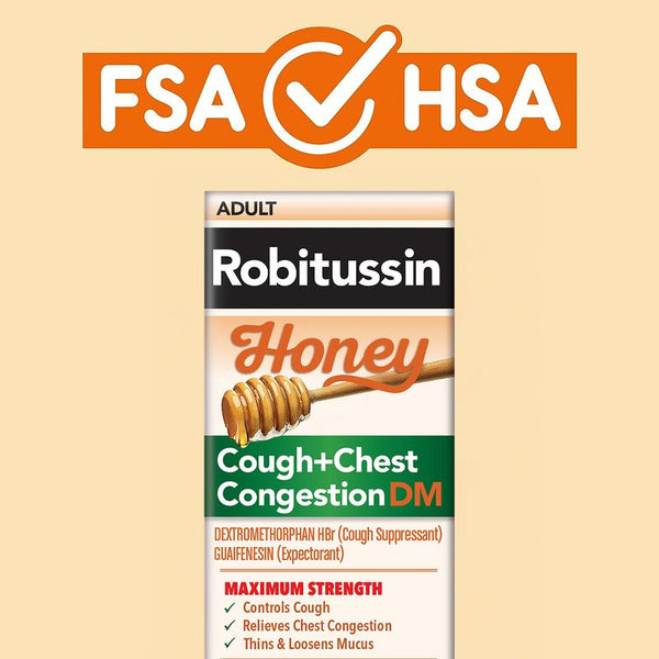 Robitussin DM Cough + Chest Congestion - Honey / 4 fl oz (118 mL)