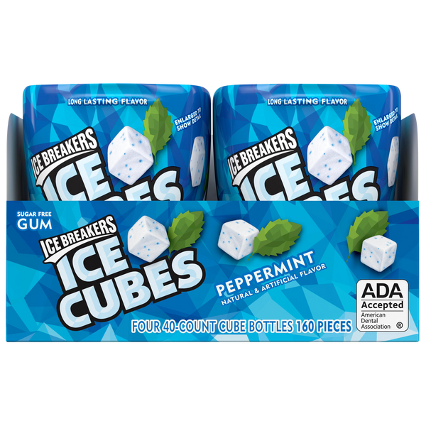 Ice Breakers Ice Cubes Gum - Peppermint / 40 ct bottle