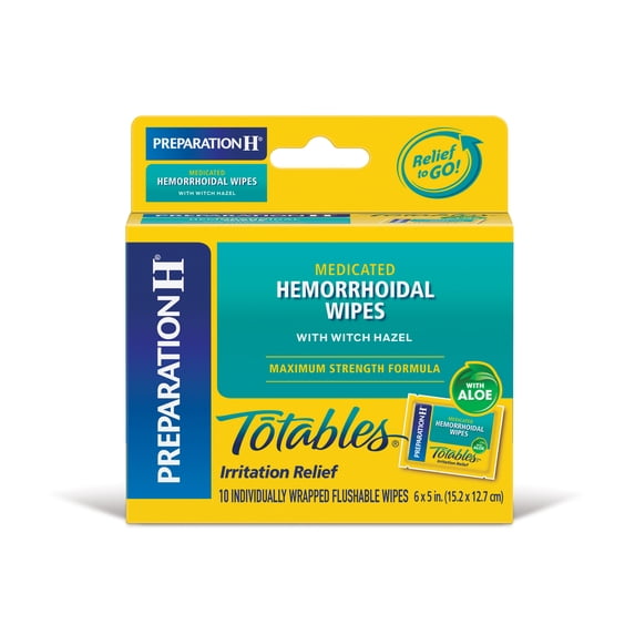 Preparation H Totables Medicated Hemorrhoidal Wipes