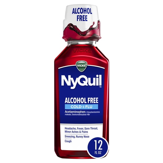 Vicks NyQuil Cold & Flu Liquid - Alcohol Free / 12 fl oz (354 mL)