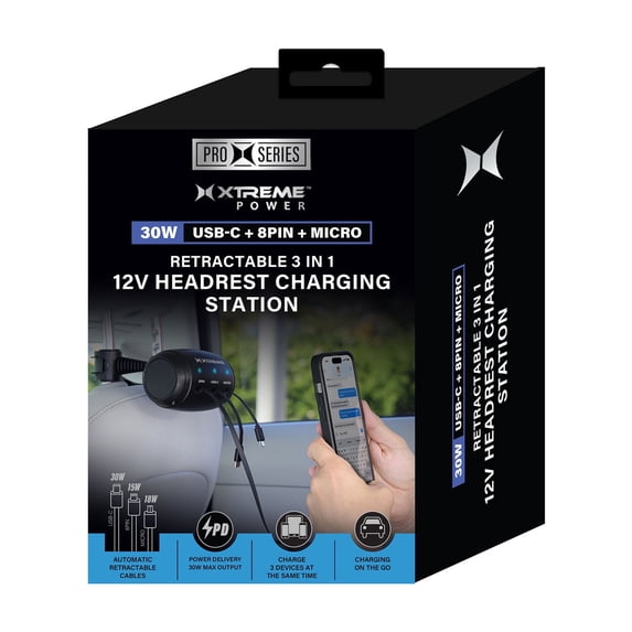 Xtreme Power Pro Series 30W Retractable Car Charger