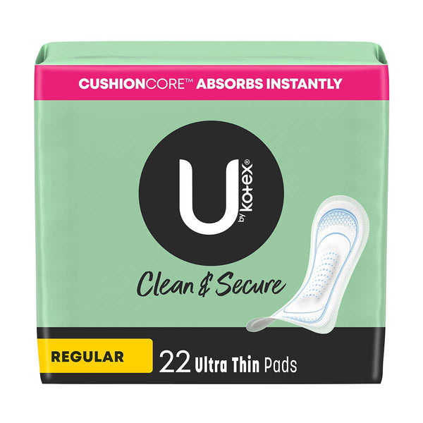 U by Kotex Clean & Secure Ultra Thin Pads - Regular / 22 ct