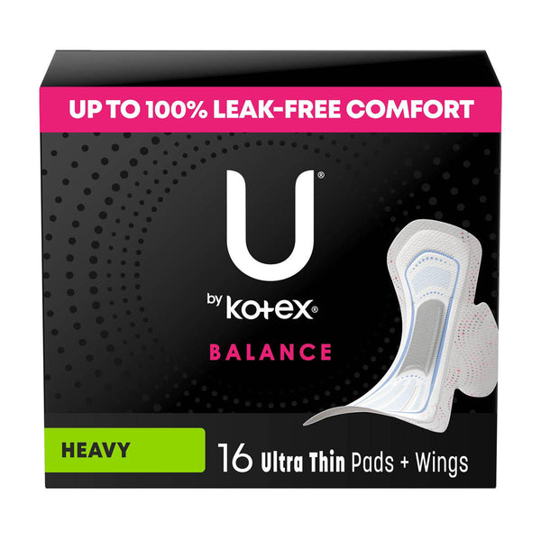 U by Kotex Balance Ultra Thin Pads with Wings - Heavy / 16 ct