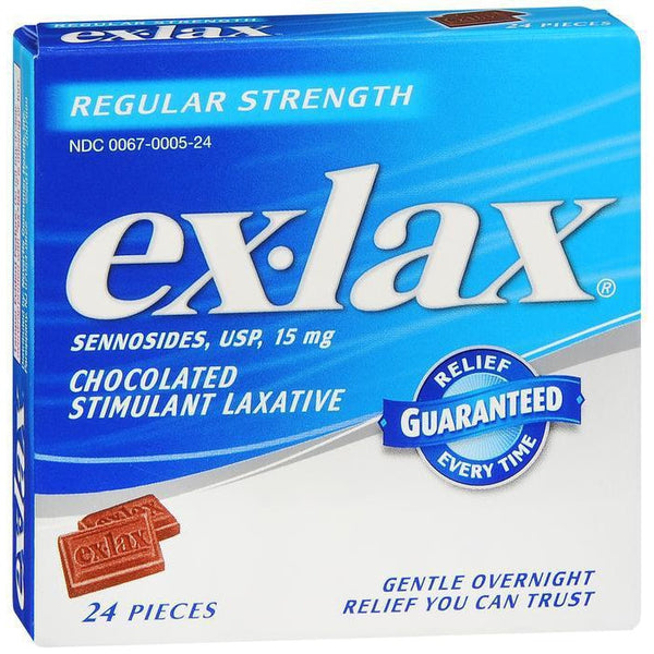 Ex-Lax Regular Strength Chocolated - 24 pieces
