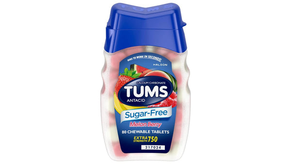 Tums Extra Strength 750 Antacid - Sugar-Free Chewable Tablets / Melon Berry / 80 ct