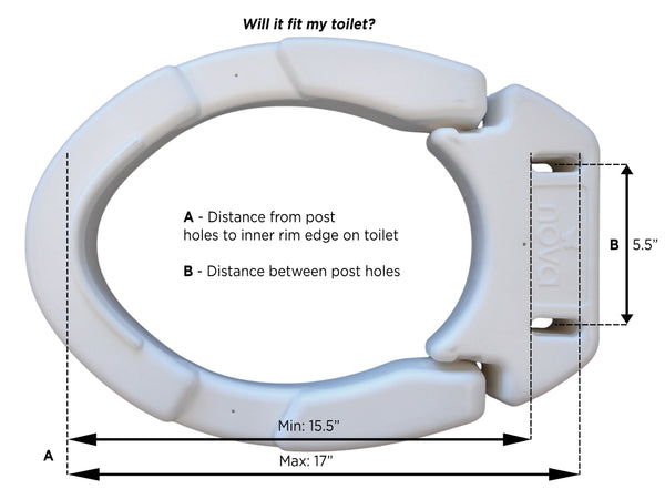 Nova Toilet Seat Riser, Hinged - Elongated