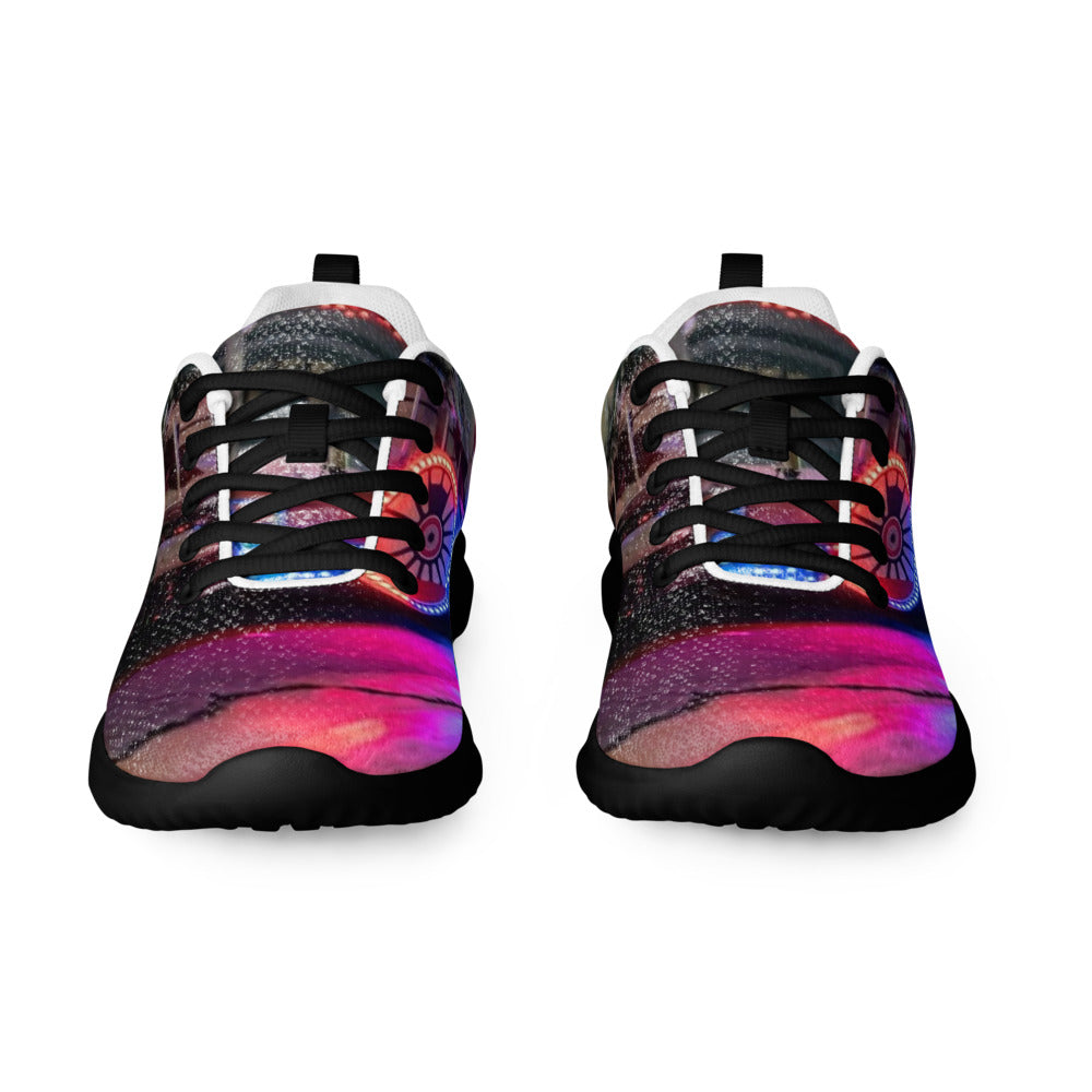 Custom photo men's flyknit athletic shoes with a customer photo printed on both shoes