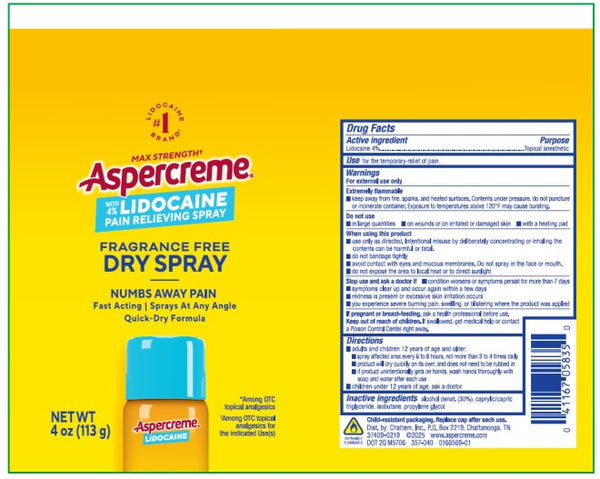 Aspercreme Lidocaine Dry Spray