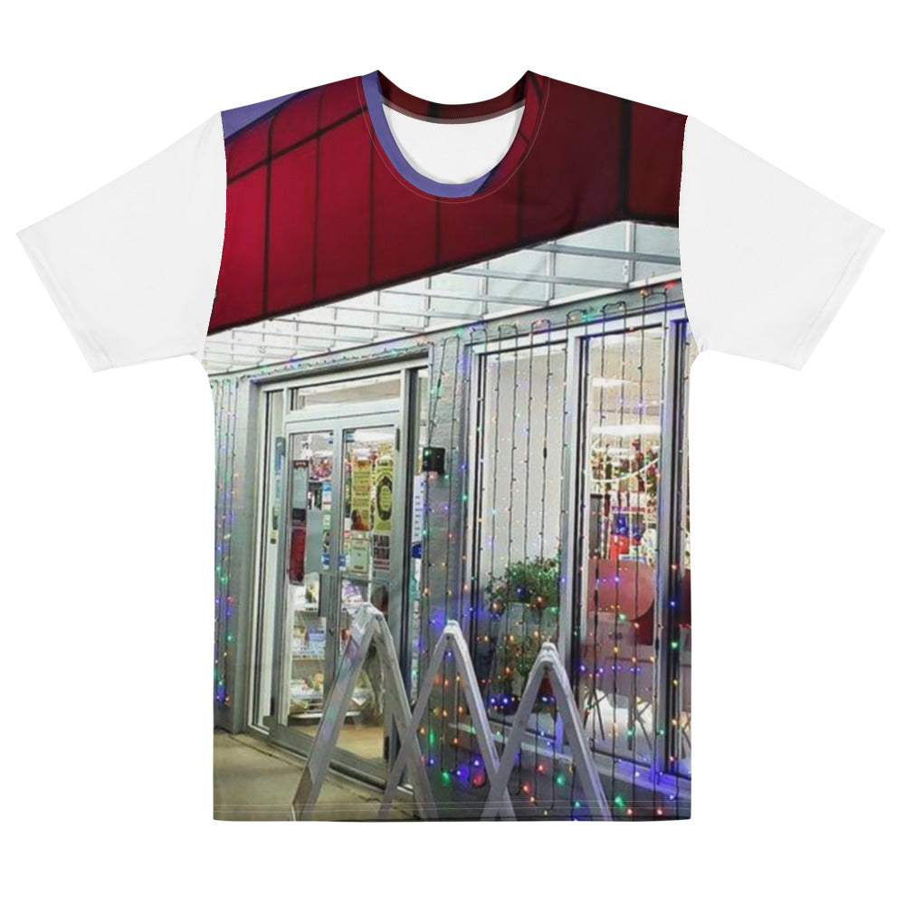Men's All-Over Print Photo T-Shirt with a customer photo on it