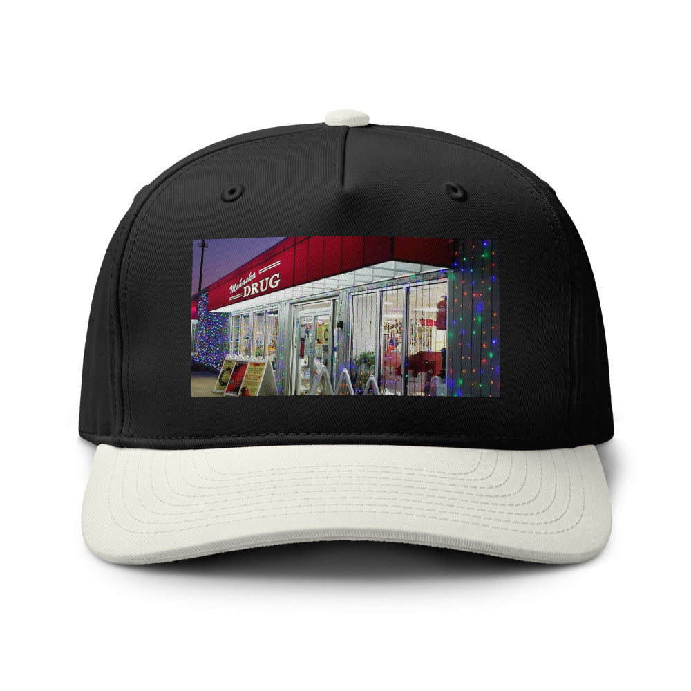 Photo Two-Tone Snapback Cap with a customer photo on it β Black / Natural
