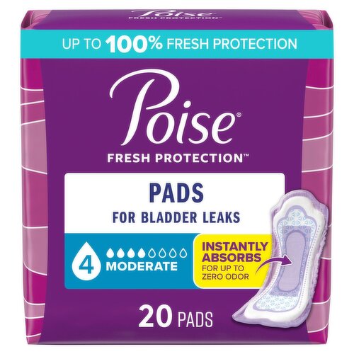 Poise Fresh Protection Pads - Moderate / Regular, 20 ct