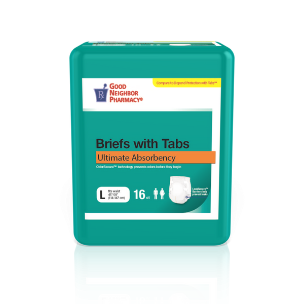 Good Neighbor Pharmacy Briefs with Tabs, Ultimate Absorbency