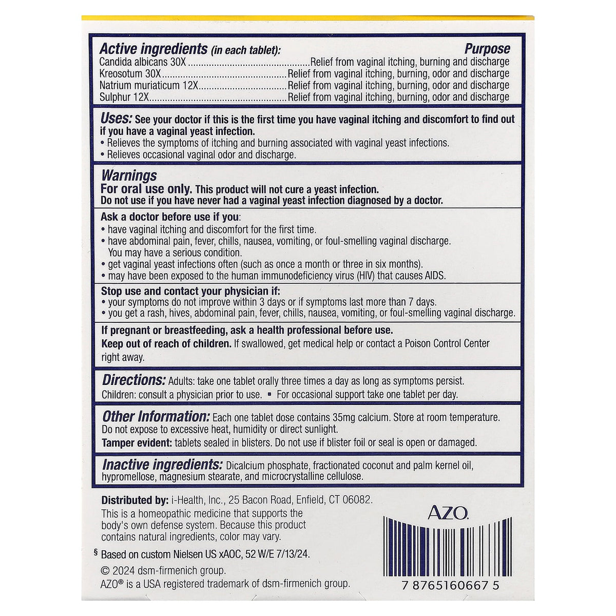 AZO Yeast Plus Dual Relief
