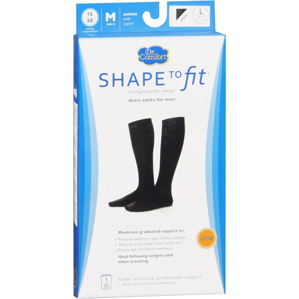 Dr. Comfort Shape to Fit Cotton Compression Dress Socks for Men