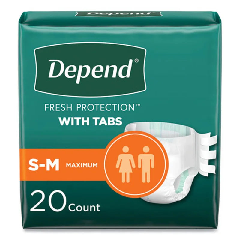 Depend Fresh Protection Briefs with Tabs, Maximum - S-M, 20 ct
