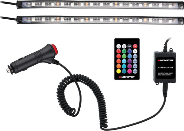 Monster RGB LED Car Interior Lights, 2 Pack
