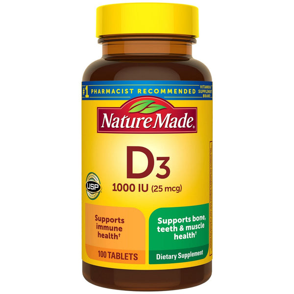 Nature Made Vitamin D3 - Tablets / 1000 IU (25 mcg), 100 ct