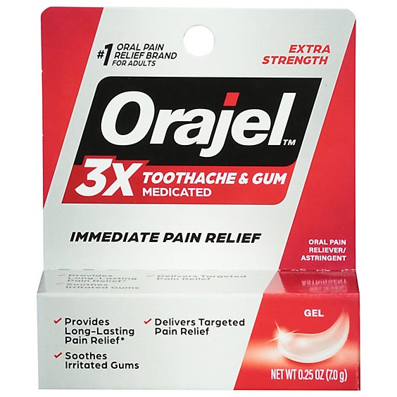 Orajel 3X Toothache & Gum Medicated Gel - 0.25 oz (7.0 g)