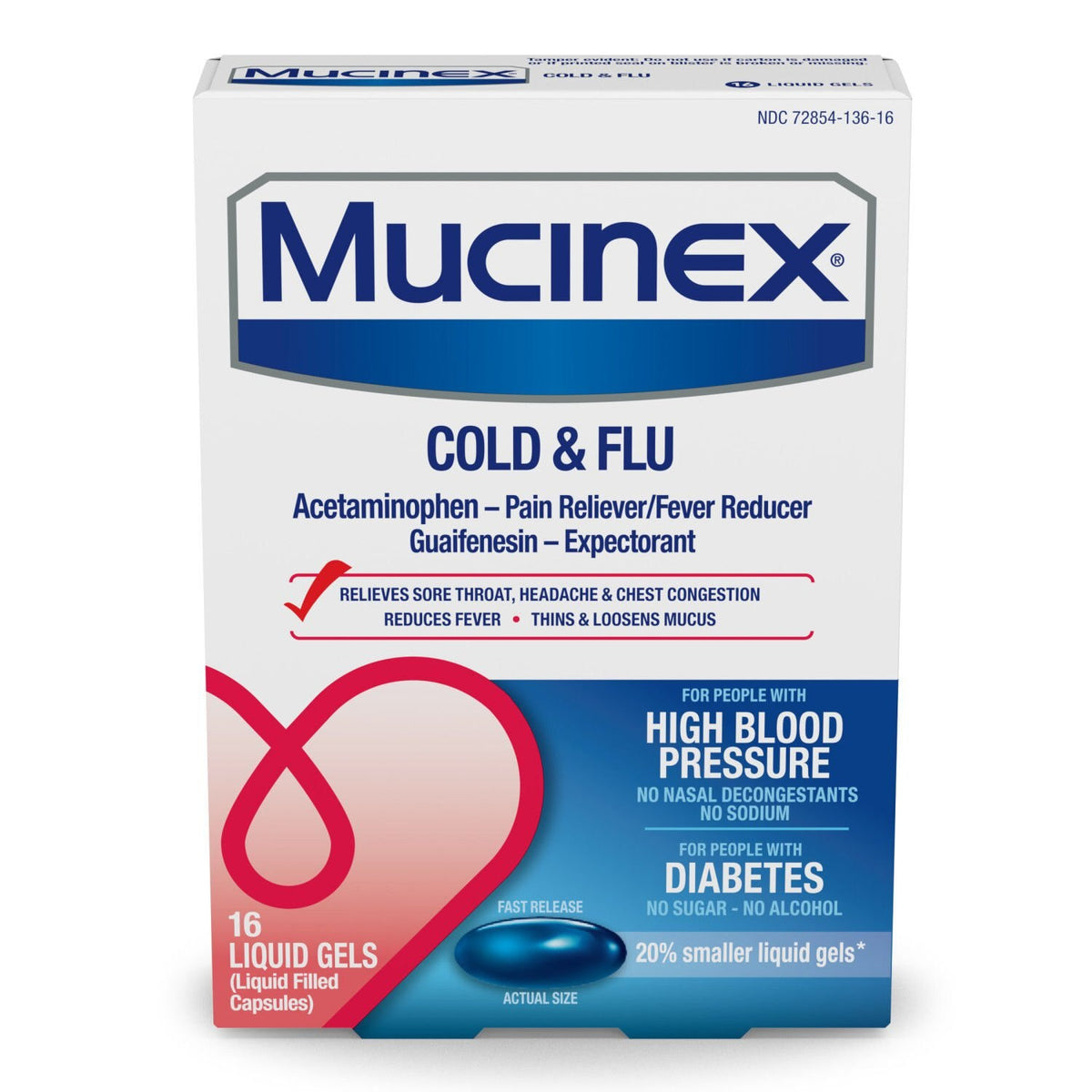 Mucinex HBP Cold & Flu Liquid Gels