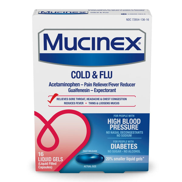 Mucinex HBP Cold & Flu Liquid Gels