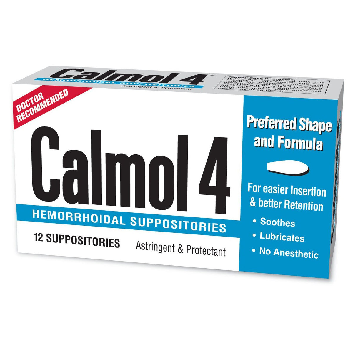 Calmol 4 Hemorrhoidal Suppositories - 12 ct