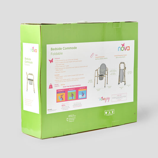 Nova Bedside Commode, Foldable