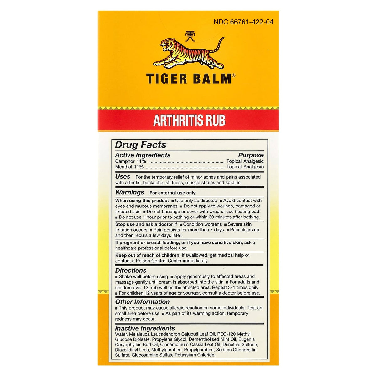 Tiger Balm Arthritis Rub