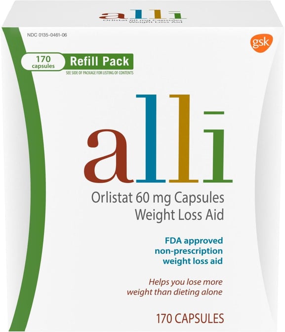 alli Orlistat 60 mg Weight Loss Aid Refill Pack