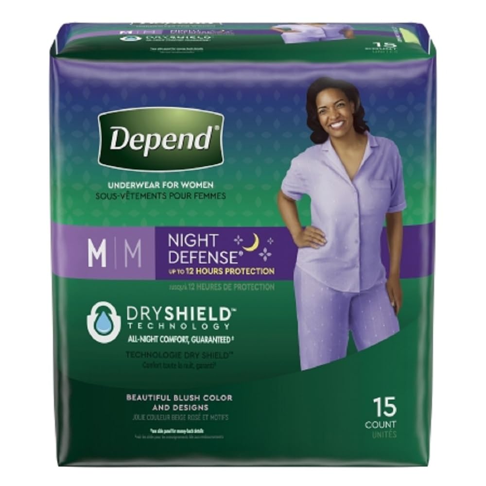 Depend Night Defense Underwear for Women - M, 15 ct