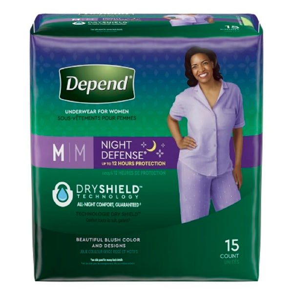 Depend Night Defense Underwear for Women - M, 15 ct