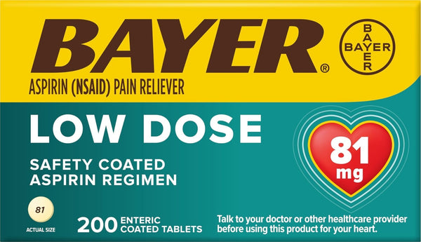Bayer Low Dose Aspirin Safety Coated