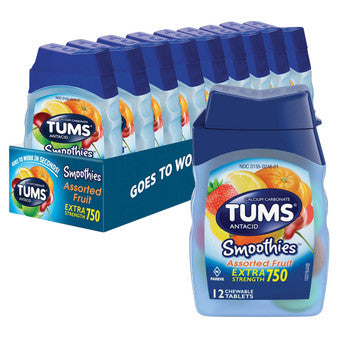 Tums Smoothies Extra Strength 750 - Assorted Fruit / 60 ct