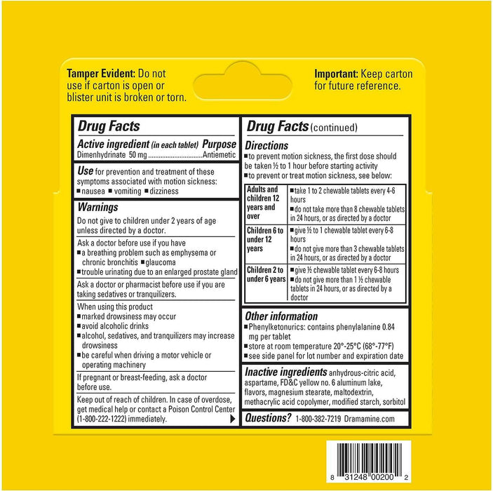 Dramamine Motion Sickness Chewable