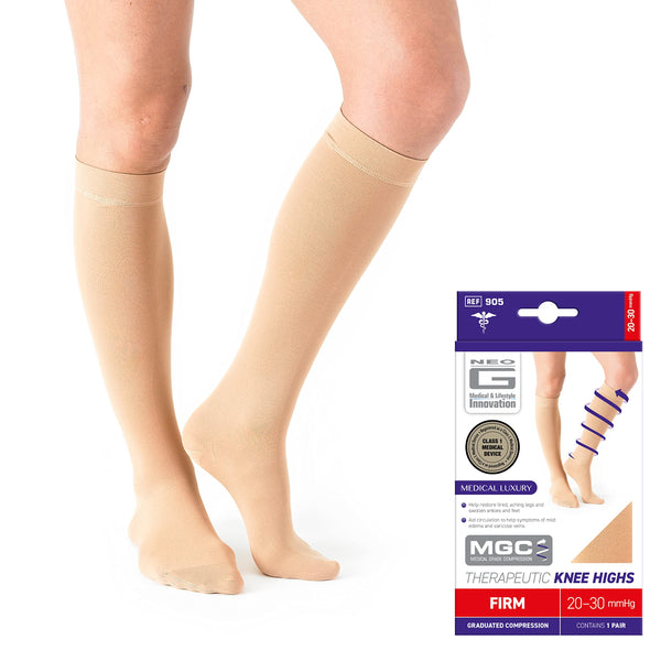 Neo G MGC Therapeutic Knee Highs Open Toe, Firm 20-30 mmHg