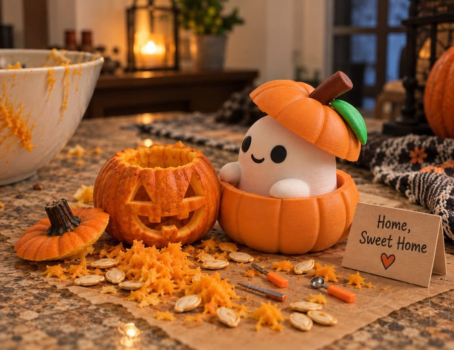 Sometime during the night, Gordy Boo slipped out of the Haunted Attic in search 
