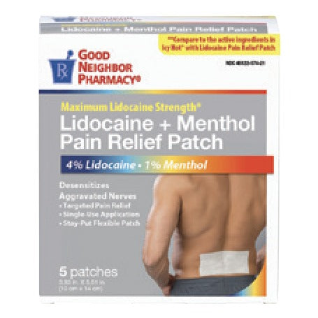 Good Neighbor Pharmacy Lidocaine + Menthol Pain Relief Patch