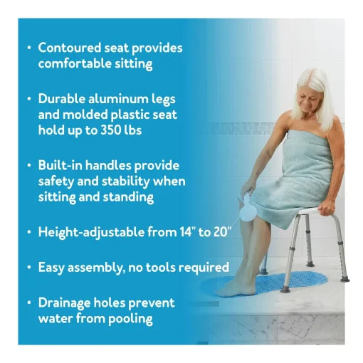 Carex Classics Bath & Shower Seat with Back