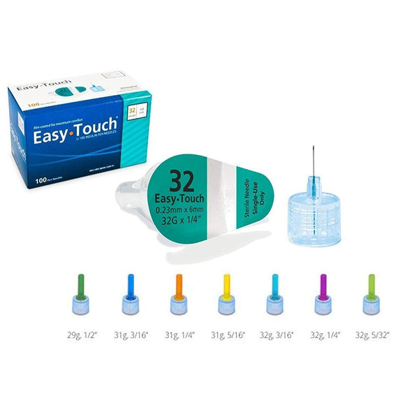 Easy Touch Pen Needles - 32G x 1/4 in, 100 ct