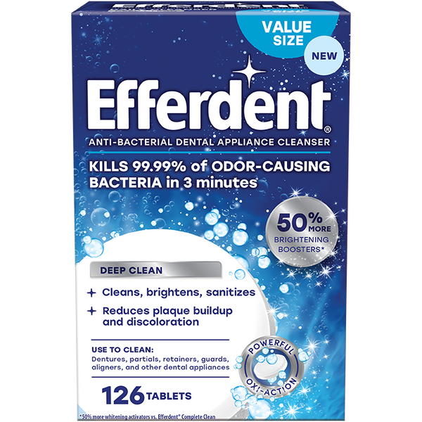 Efferdent Anti-Bacterial Dental Appliance Cleanser Tablets - 44 tablets