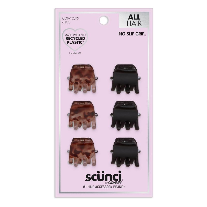 scunci Mini Claw Clips 6 pc